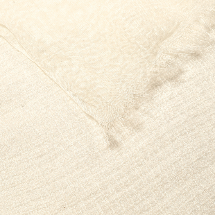 Handmade Unisex Linen Scarf - White