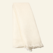 Handmade Unisex Linen Scarf - White