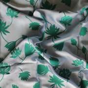Light Blue and Teal Green Women's Royal Silk Scarf - HeritageModa
