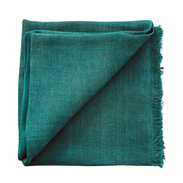 Emerald Green Handwoven Linen Classic Scarf