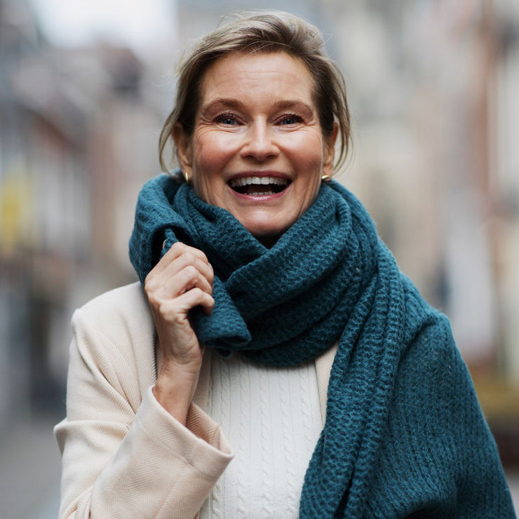 Myrtle Green Soft Handmade Alpaca Scarf