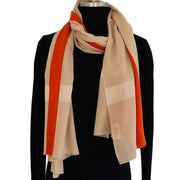 Blush Sand Hand Painted Wool Silk Scarf