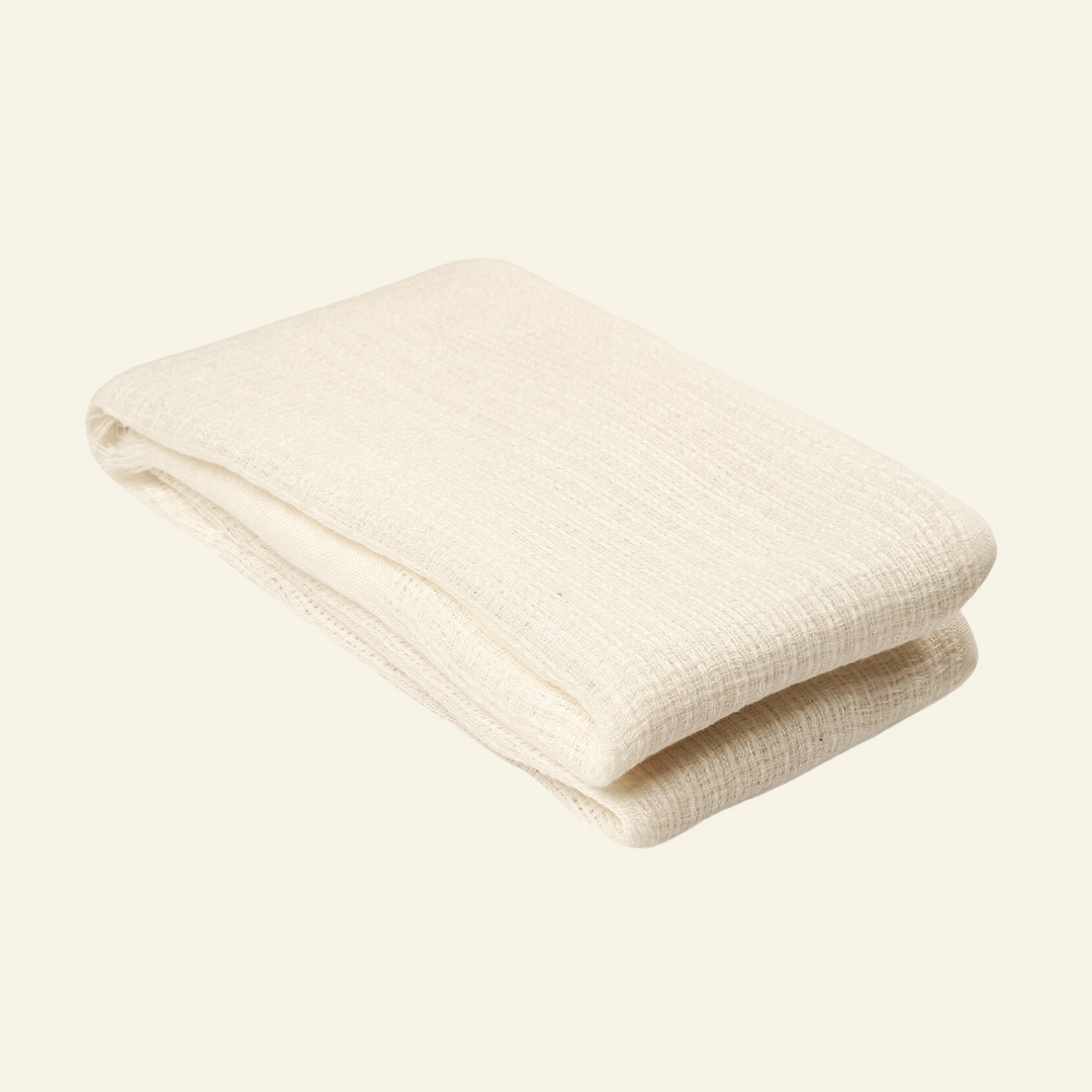 Handmade Unisex Linen Scarf - White | HeritageModa