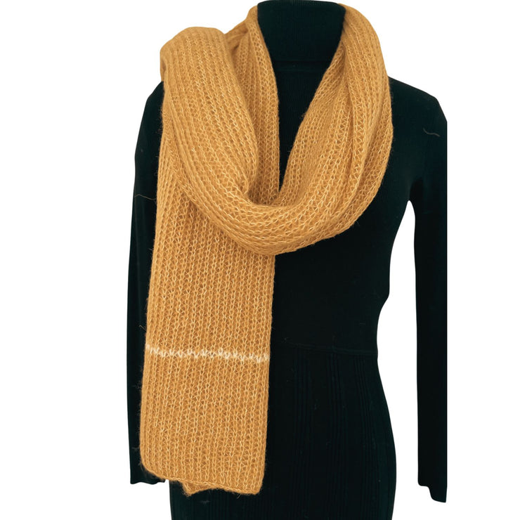 Golden Brown Pure Alpaca Handmade Scarf