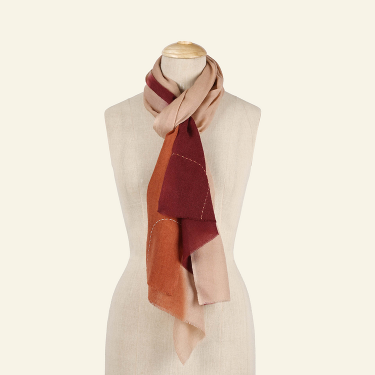 Ombré Sand Rust Wool Scarf