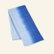 Handwoven Dip-Dye Blue Oversized Wool Scarf