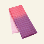 Handwoven Ombré Purple Pink Pure Wool Scarf