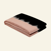 Handwoven Wool-Silk Scarf – Sand & Black Ombré  Wrap for All Seasons