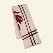 Luxury Wool-Silk Scarf – Hand-Painted Sand with Rust & Amber Floral Accents
