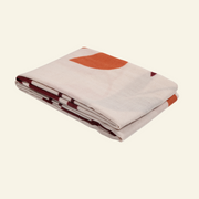 Luxury Wool-Silk Scarf – Hand-Painted Sand with Rust & Amber Floral Accents