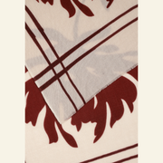 Luxury Wool-Silk Scarf – Hand-Painted Sand with Rust & Amber Floral Accents