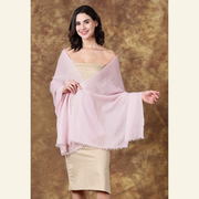 Handwoven Wool-Silk Scarf – Soft Pink Luxury Accessory