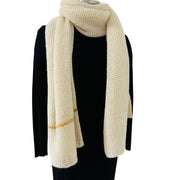 Handmade Cream White Pure Alpaca Scarf