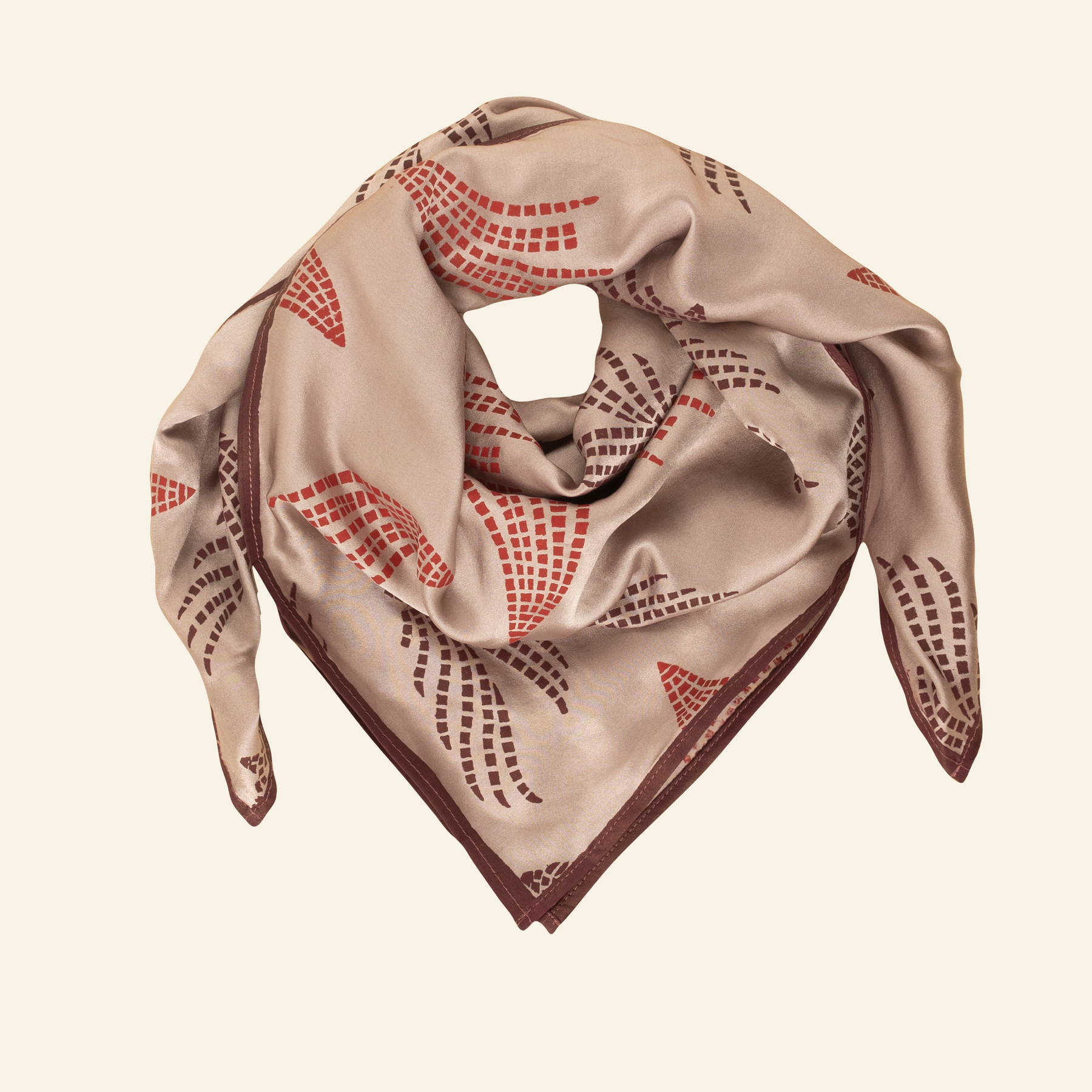 Oyster Pink and Burgundy Men's Silk Scarf