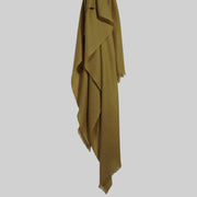 Mustard Cashmere Scarf With Diamond Weave