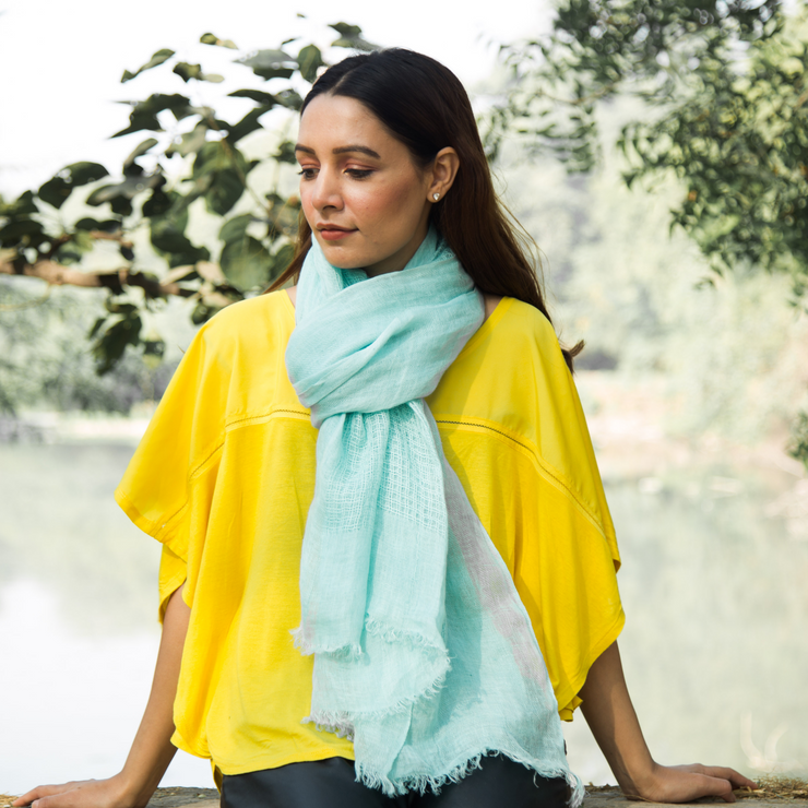 Yellow best sale linen scarf