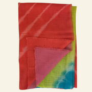 Rainbow Cashmere Scarf With Tie-Dye Design - HeritageModa