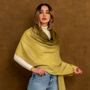 Olive Green Ombré Cashmere Scarf - HeritageModa