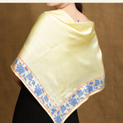 Citrine Yellow Royal Silk Scarf - HeritageModa